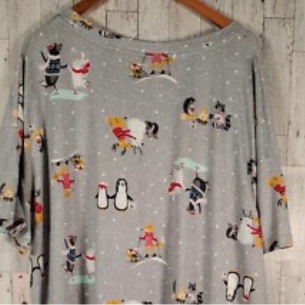 ❄️ Cute Winter Animal Print Sleep Shirt – Size L/XL ❄️ - Picture 4 of 4